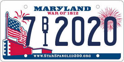 MD license plate 7BI2020