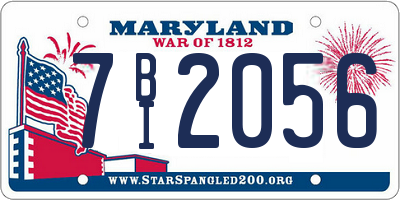 MD license plate 7BI2056