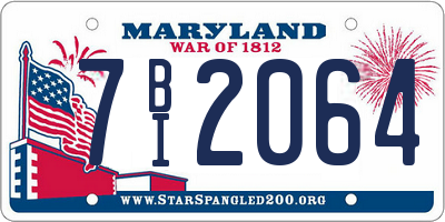 MD license plate 7BI2064