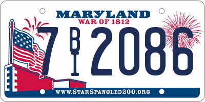MD license plate 7BI2086