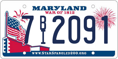 MD license plate 7BI2091