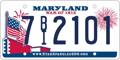 MD license plate 7BI2101