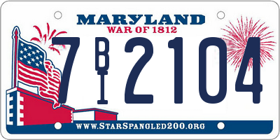 MD license plate 7BI2104