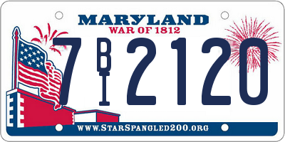 MD license plate 7BI2120