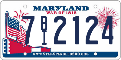 MD license plate 7BI2124