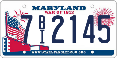 MD license plate 7BI2145