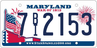 MD license plate 7BI2153