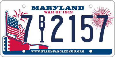 MD license plate 7BI2157