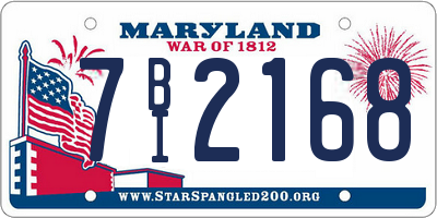 MD license plate 7BI2168