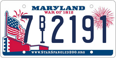 MD license plate 7BI2191