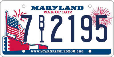 MD license plate 7BI2195