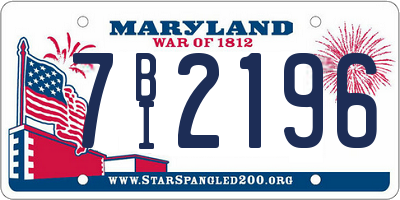 MD license plate 7BI2196