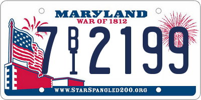 MD license plate 7BI2199