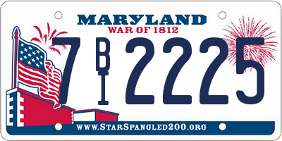 MD license plate 7BI2225