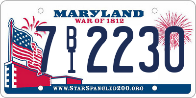 MD license plate 7BI2230