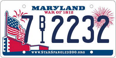 MD license plate 7BI2232
