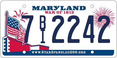 MD license plate 7BI2242