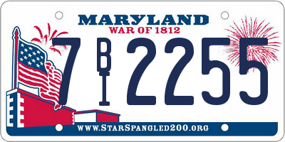 MD license plate 7BI2255