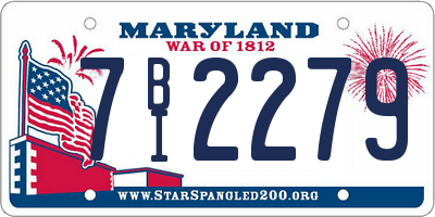 MD license plate 7BI2279
