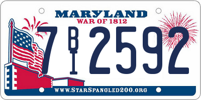 MD license plate 7BI2592