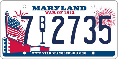 MD license plate 7BI2735