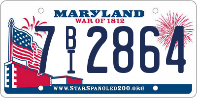 MD license plate 7BI2864