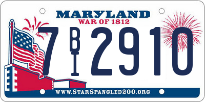 MD license plate 7BI2910