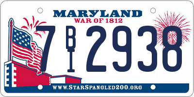 MD license plate 7BI2938