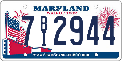 MD license plate 7BI2944