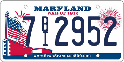 MD license plate 7BI2952