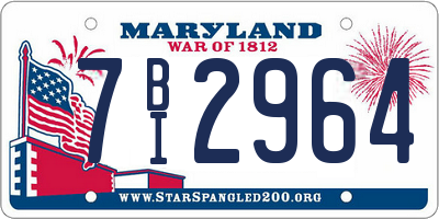 MD license plate 7BI2964