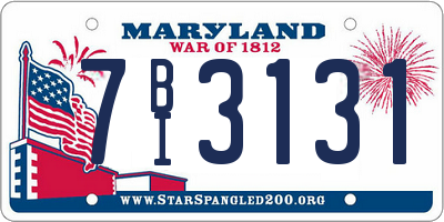 MD license plate 7BI3131