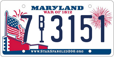 MD license plate 7BI3151