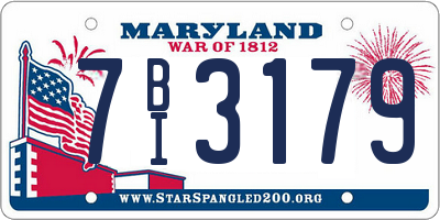 MD license plate 7BI3179
