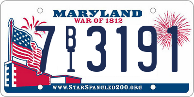 MD license plate 7BI3191