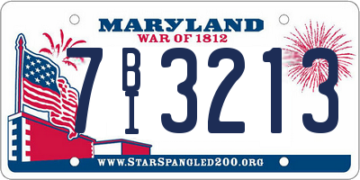 MD license plate 7BI3213