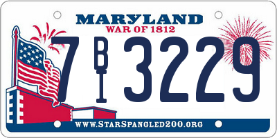 MD license plate 7BI3229