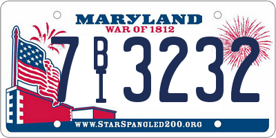 MD license plate 7BI3232