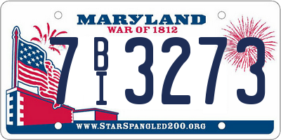 MD license plate 7BI3273