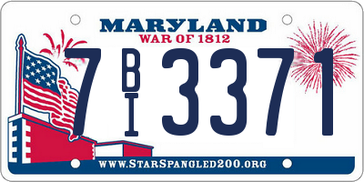 MD license plate 7BI3371