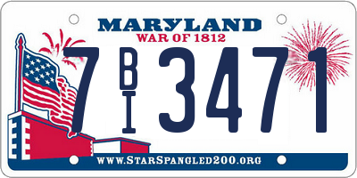 MD license plate 7BI3471