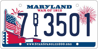MD license plate 7BI3501