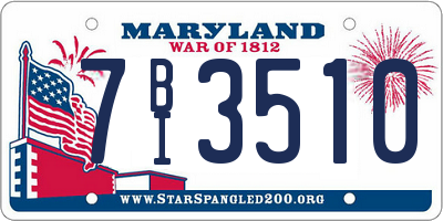 MD license plate 7BI3510