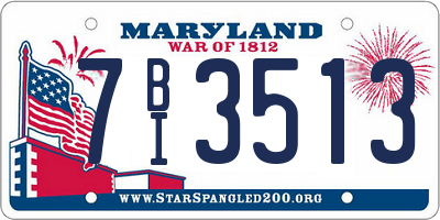 MD license plate 7BI3513