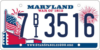 MD license plate 7BI3516