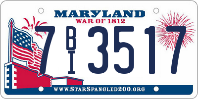 MD license plate 7BI3517