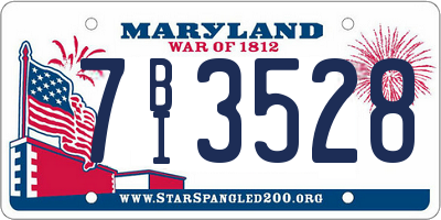 MD license plate 7BI3528