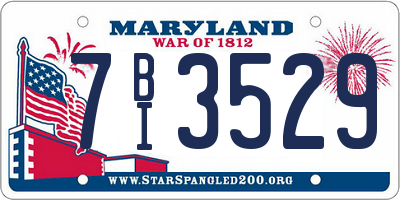 MD license plate 7BI3529