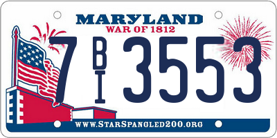 MD license plate 7BI3553