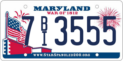 MD license plate 7BI3555